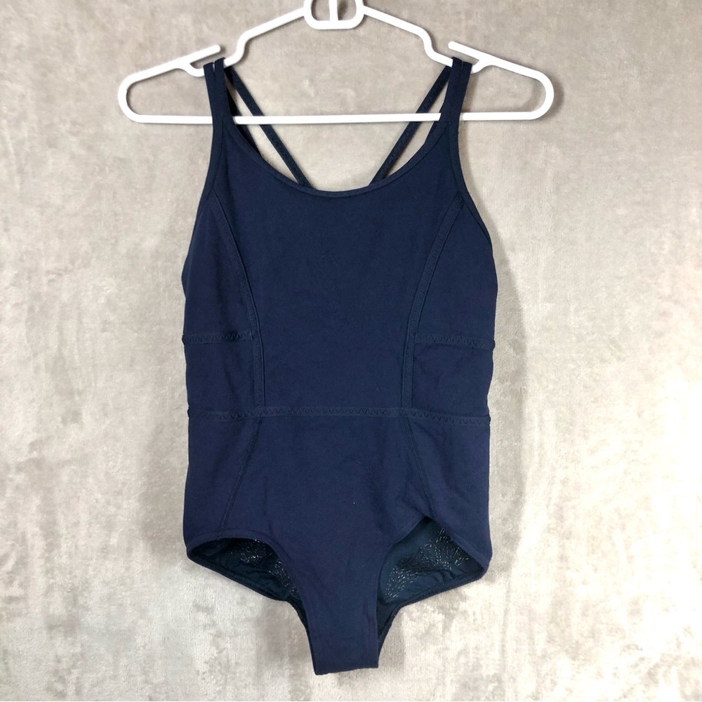 Ivivva By Lululemon Girl’s Leotard Bodysuit Size 14 Navy Blue Dance Gymnastics